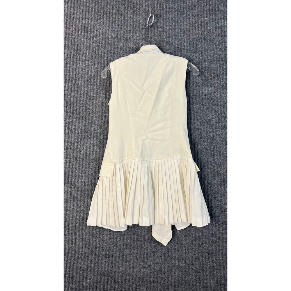 Sandro Carine Sleeveless Mini Dress Womens 34 Cream V Neck Classic Luxury - Picture 11 of 16